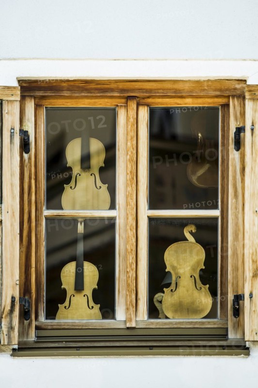 Violin making museum, Mittenwald, Werdenfelser Land, Upper Bavaria, Bavaria, Germany, Europe