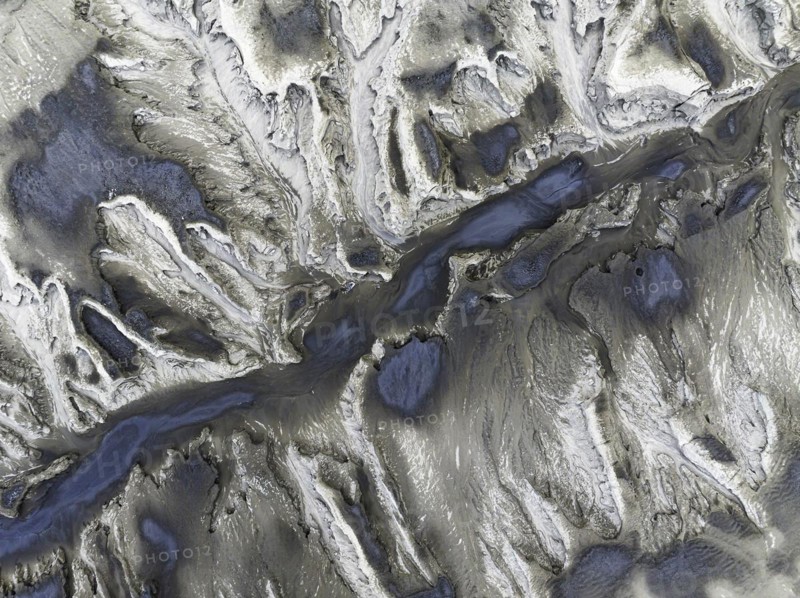 Mud pot, Fjallabak Nature Reserve, drone shot, Sudurland, Iceland, Europe