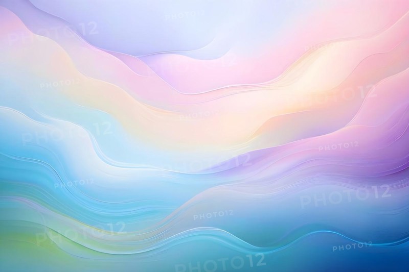 Abstract pastel painting with flowing lines intertwine organic shapes symbolizing springs awake, AI generated