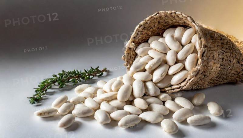 Food, vegetables, pulses, beans, bean seeds, white beans, AI generated, AI generated