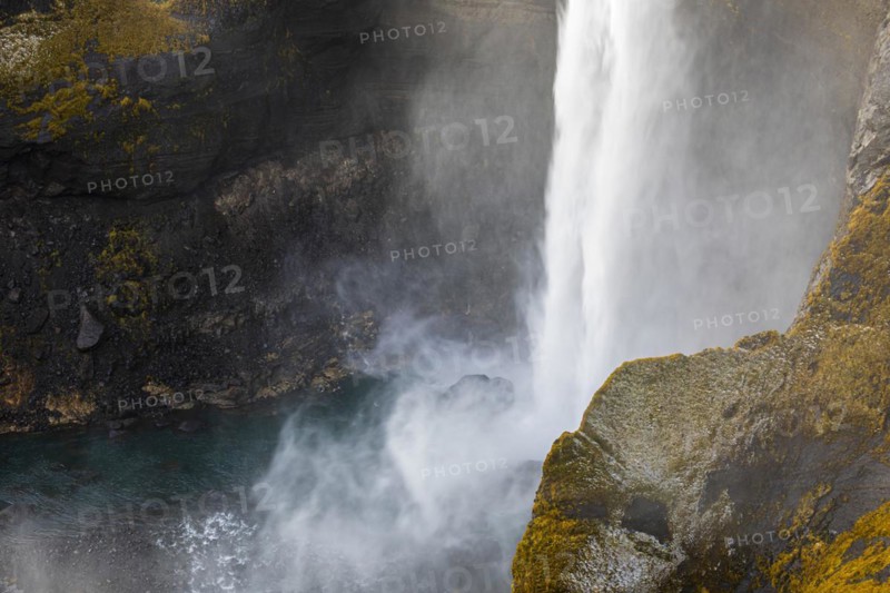 Foaming Halfoss waterfall, Sudurland, Iceland, Europe
