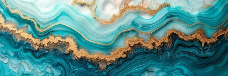 Luxurious and elegant abstract mineral texture with marbled pattern and gold veins, AI generated