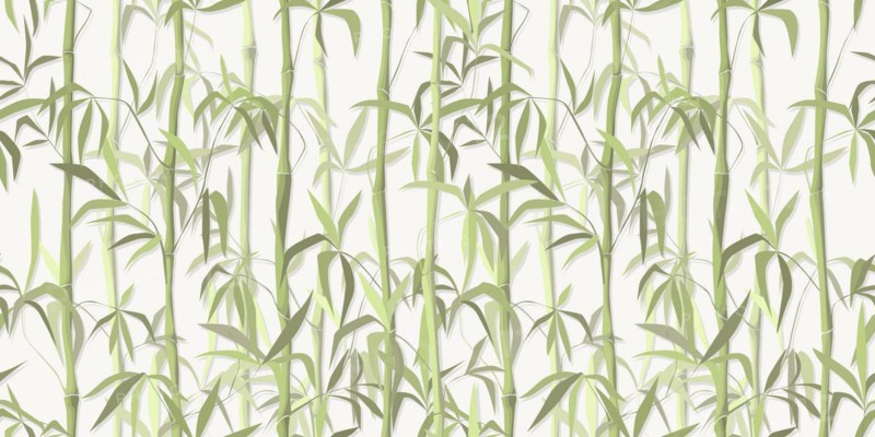 Bamboo forest, vector drawing in soft green tones, seamless pattern