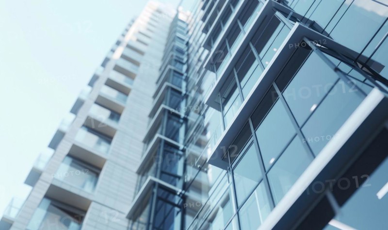 Modern skyscraper facade angle view AI generated