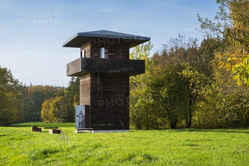 Reconstructed watchtower at the Limes, Hienheim, Neustadt, Lower Bavaria, Bavaria, Germany, Europe