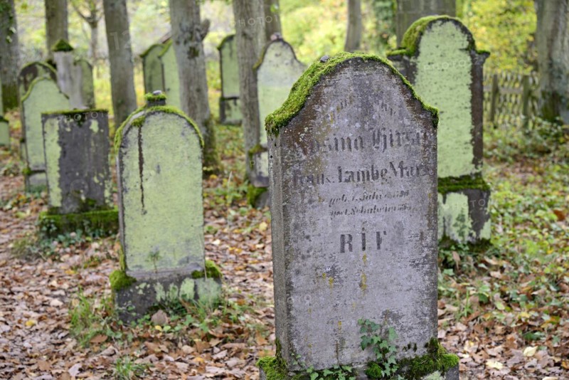 Jewish cemetery, weathered gravestones, wine village Beilstein, Moselle, Rhineland-Palatinate, Germany, Europe