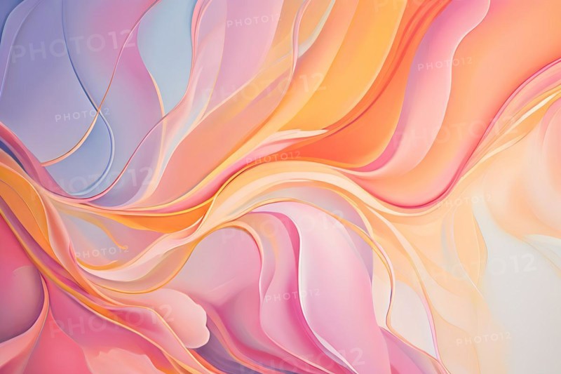 Abstract pastel painting with flowing lines intertwine organic shapes symbolizing springs awake, AI generated