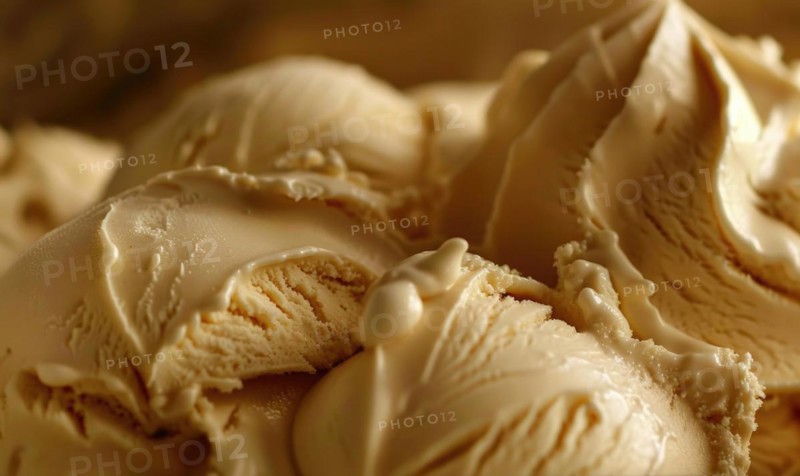 Close-up of melting vanilla ice cream, abstract background with ice cream close up view AI generated