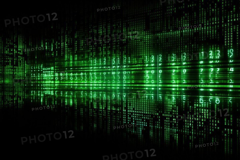 Green dynamic digital data streams, showcasing flowing lines of code in a mesmerizing pattern, ideal for representing advanced computing, cybersecurity, and the intricate world of programming, AI generated