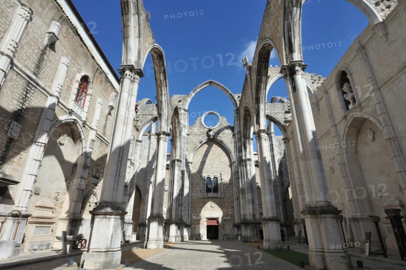 Lisbon city view, carmo convent, portugal