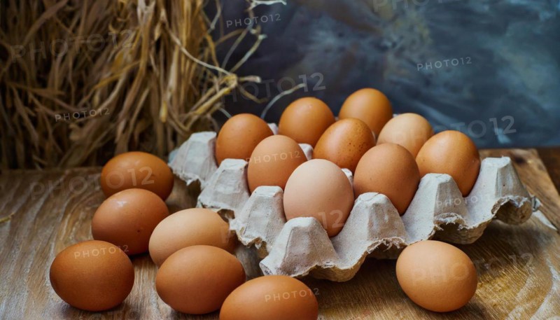 Food, fresh brown hen's eggs, free range eggs, AI generated, AI generated