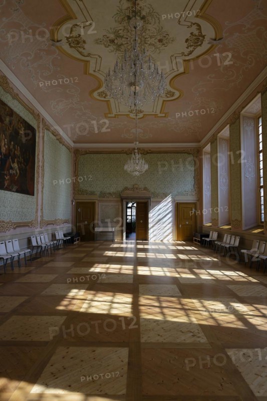 Interior view, Great Hall of the Prelature, Benedictine Monastery Rajhrad, Loucka, Rajhrad, Jihomoravsky kraj, Czech Republic, Europe