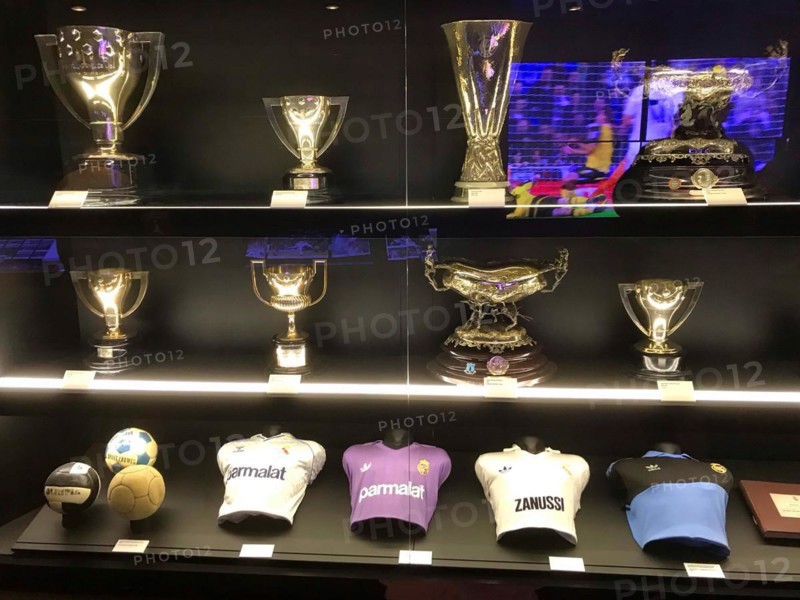 Football stadium Estadio Santiago Bernabeu, Cups, Real Madrid, Madrid, Spain, Europe