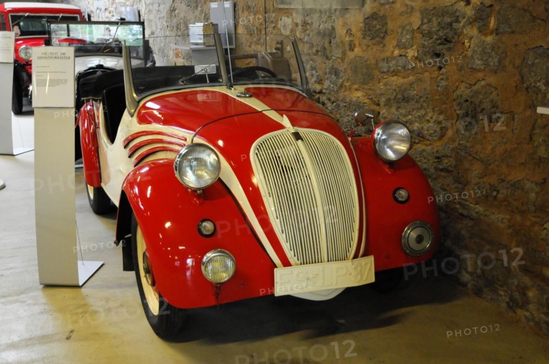 Deutsches Automuseum Langenburg, A red vintage car on display in a car museum, demonstrating classic elegance, Deutsches Automuseum Langenburg, Langenburg, Baden-Wuerttemberg, Germany, Europe