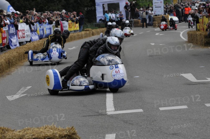 A motorbike with sidecar in a racing event on a closed-off road, SOLITUDE REVIVAL 2011, Stuttgart, Baden-Wuerttemberg, Germany, Europe