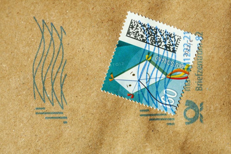 Cancelled German stamp 160 cent on an envelope, Germany, Europe