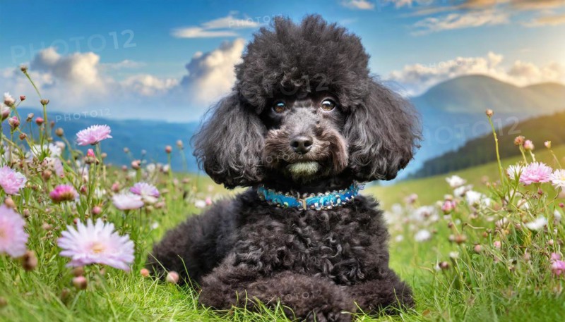 Ai generated, animals, mammals, dog, domestic dogs (Canis lupus familiaris), black, black