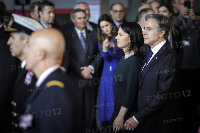 Annalena Baerbock, Federal Foreign Minister, and Antony Blinken, Secretary of State of the United States of America, photographed during the ceremony to mark the 75th anniversary of the signing of the founding document of the North Atlantic Treaty. Brussels, 04.04.2024. Photographed on behalf of the Federal Foreign Office