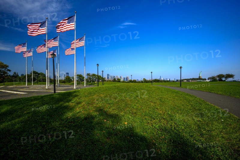 Views on New York Harbor, Manhattan and Statue of Liberty from the Liberty State Park, Jersey City, NJ, USA, USA, North America