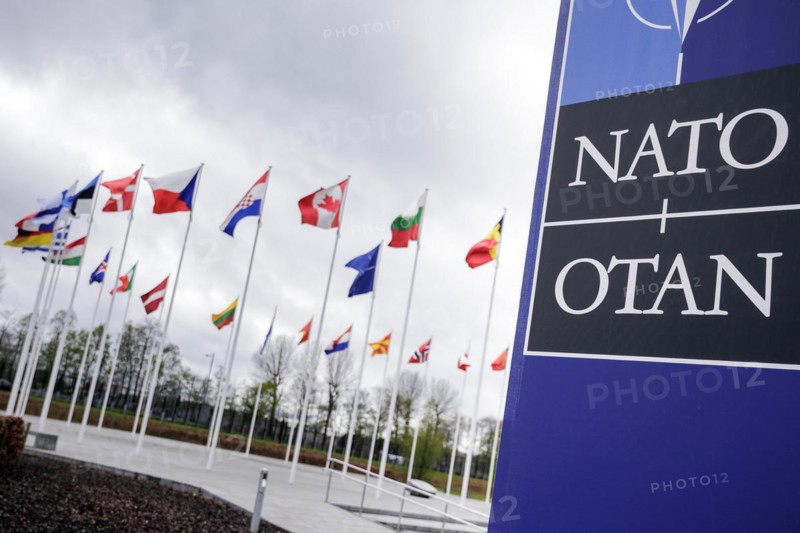 Symbolic image at the meeting of NATO foreign ministers. Brussels, 03.04.2024. Photographed on behalf of the Federal Foreign Office