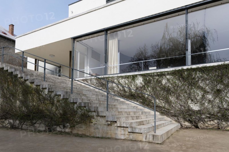 Staircase, terrace, Villa Tugendhat (architect Ludwig Mies van der Rohe, UNESCO World Heritage List), Brno, Jihomoravsky kraj, Czech Republic, Europe