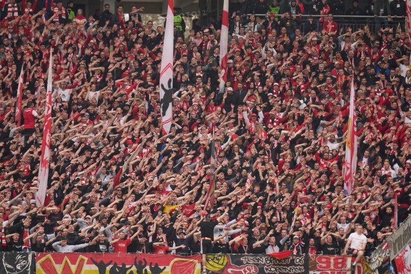 Bundesliga Eintracht Frankfurt-Union Berlin at Deutsche Bank Park in Frankfurt. Berlin's fans. Frankfurt, Hesse, Germany, Europe