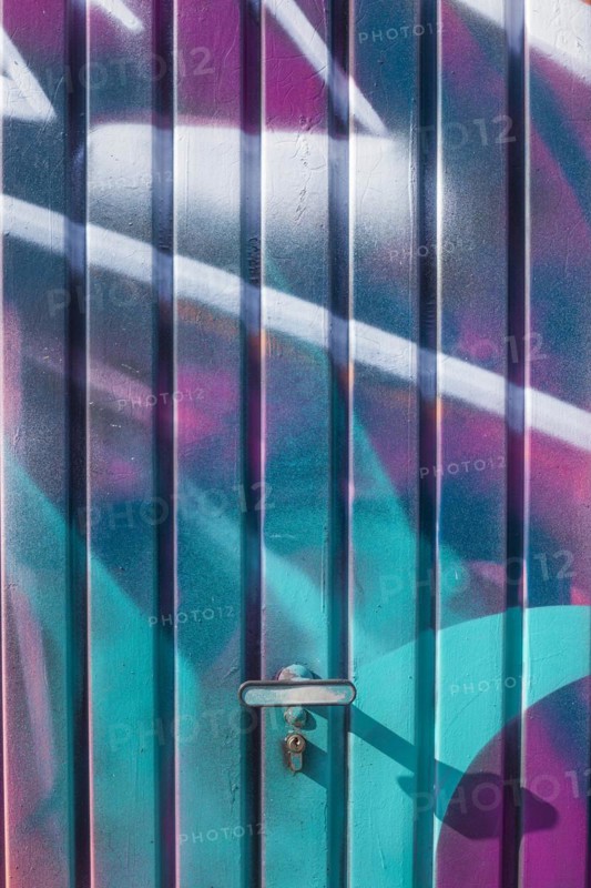 Graffiti, colourfully painted garage door, Bremen, Germany, Europe