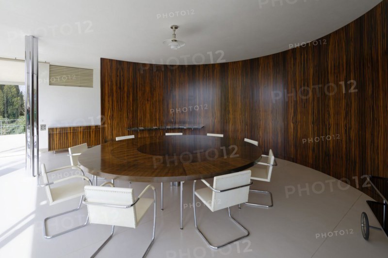 Interior view, dining area, living room, Villa Tugendhat (architect Ludwig Mies van der Rohe, UNESCO World Heritage List), Brno, Jihomoravsky kraj, Czech Republic, Europe