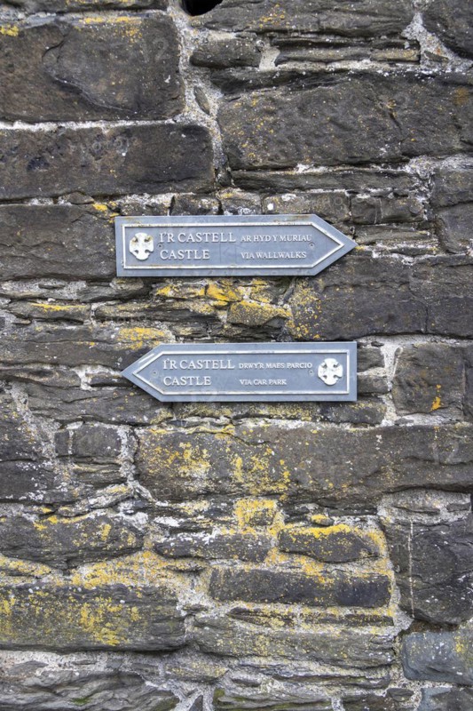 Signpost, Castle, Conwy, Wales, Great Britain