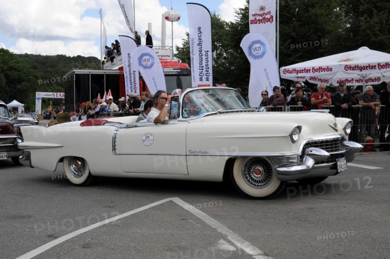A white classic convertible saloon during a demonstration drive on a race track, SOLITUDE REVIVAL 2011, Stuttgart, Baden-Wuerttemberg, Germany, Europe