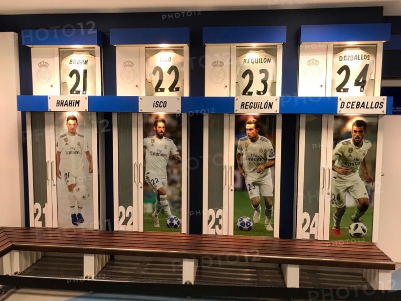 Football stadium Estadio Santiago Bernabeu, players' dressing room, Real Madrid, Madrid, Spain, Europe