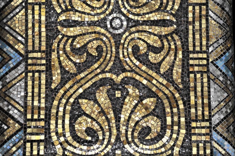 Church of the Redeemer, start of construction 1903, Bad Homburg v. d. Hoehe, Hesse, Complex mosaic with gold and black elements in geometric patterns, Church of the Redeemer, start of construction 1903, Bad Homburg v. Hoehe, Hesse, Germany, Europe