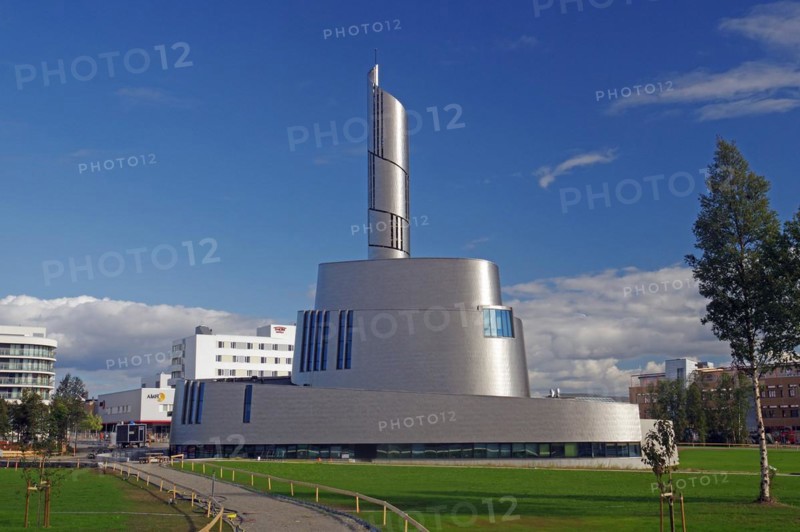 Futuristic construction of a church, Northern Lights Cathedral, Alta, Finnmark, Norway, Europe