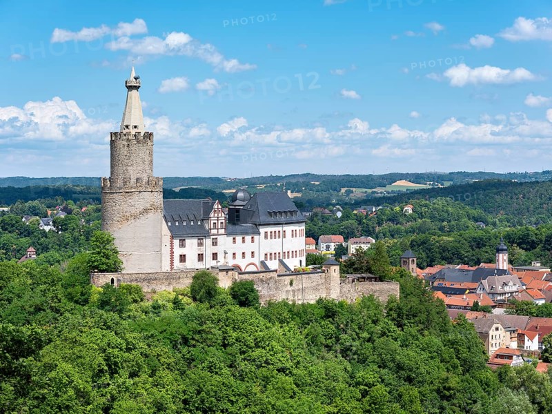 View of the town of Weida with the Osterburg, Thuringia, Germany, Europe