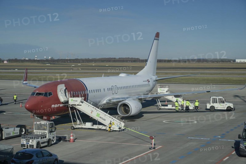 Aircraft Norwegian Air, tarmac, BER Airport, Berlin-Brandenburg, Germany, Europe