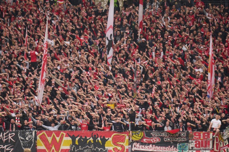 Bundesliga Eintracht Frankfurt-Union Berlin at Deutsche Bank Park in Frankfurt. Berlin's fans. Frankfurt, Hesse, Germany, Europe