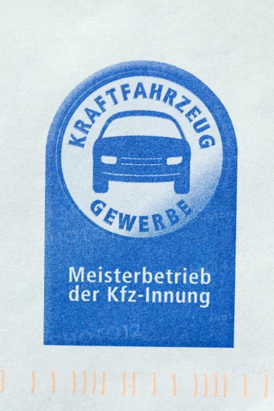 Sign with logo motor vehicle trade master craftsman's business of the motor vehicle guild, Germany, Europe