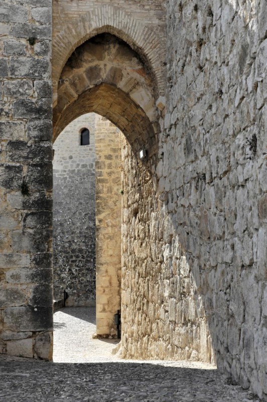 Jaen, Castillo de Santa Catalina on Jaen, Old stone archway in a historic fortress, Jaen, Baeza, Ubeda, Andalusia, Spain, Europe