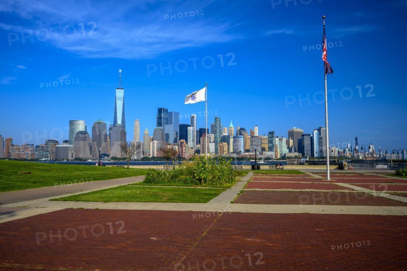 Views on New York Harbor, Manhattan and Statue of Liberty from the Liberty State Park, Jersey City, NJ, USA, USA, North America
