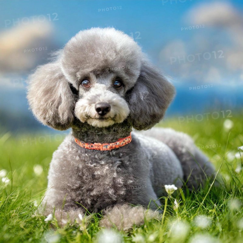 KI generated, animals, mammals, dog, domestic dogs (Canis lupus familiaris), silver, grey-silver