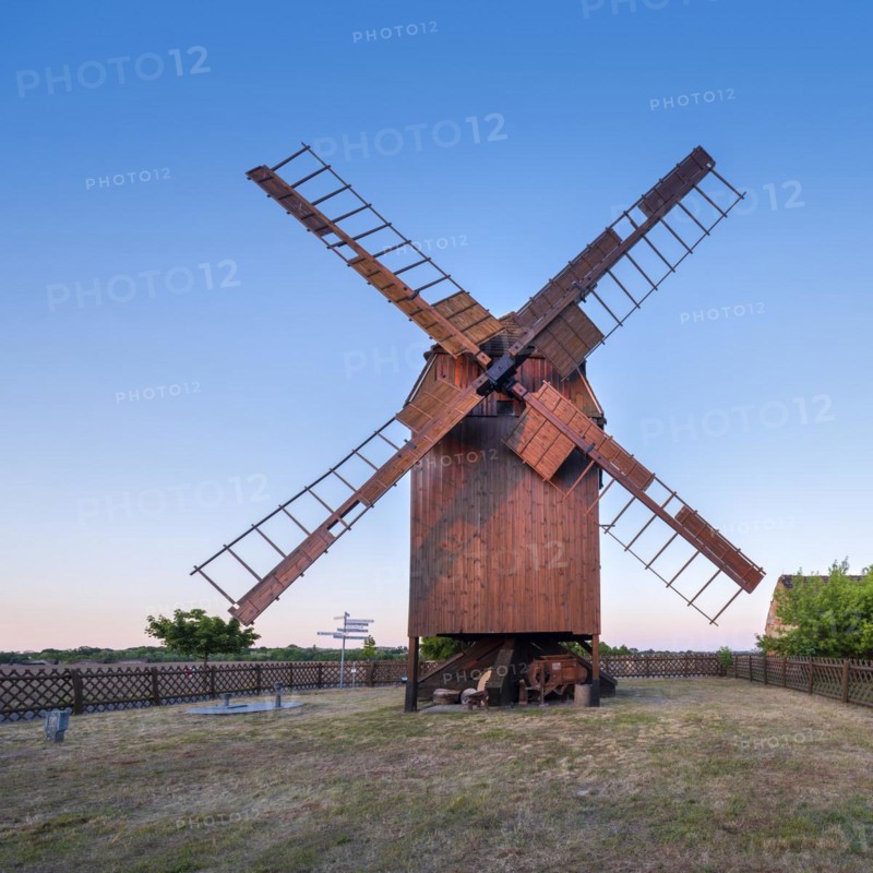 Mill, windmill, trestle windmill, Dreiheide, Saxony, Germany, Europe