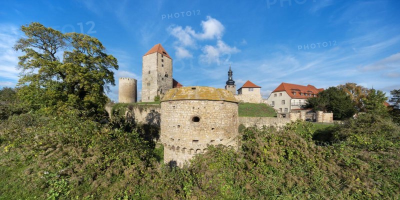 Querfurt Castle with defence towers and bastion Rondell, Querfurt, Saxony-Anhalt, Germany, Europe