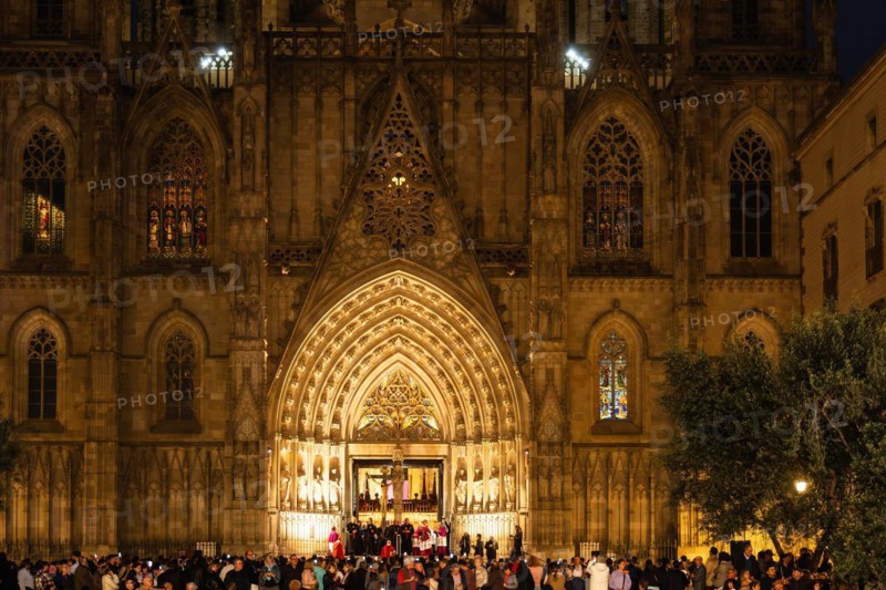 Good Friday procession in Barcelona, Spain, Europe
