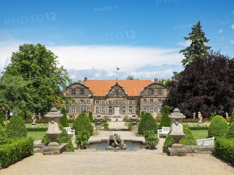 Small castle with castle garden, Blankenburg (Harz), Harz foreland Saxony-Anhalt Germany