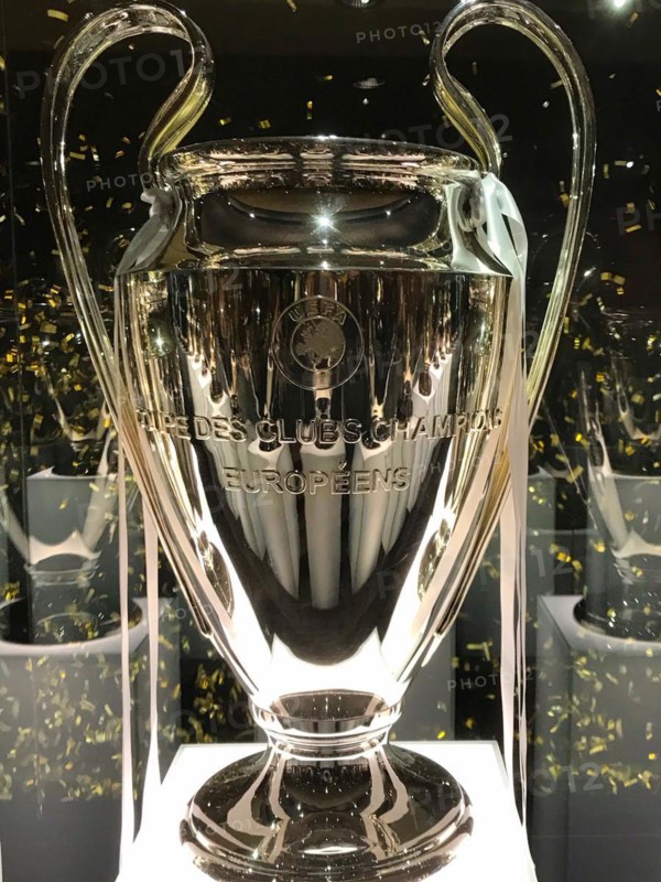 Football stadium Estadio Santiago Bernabeu, Champions League Cup, Real Madrid, Madrid, Spain, Europe