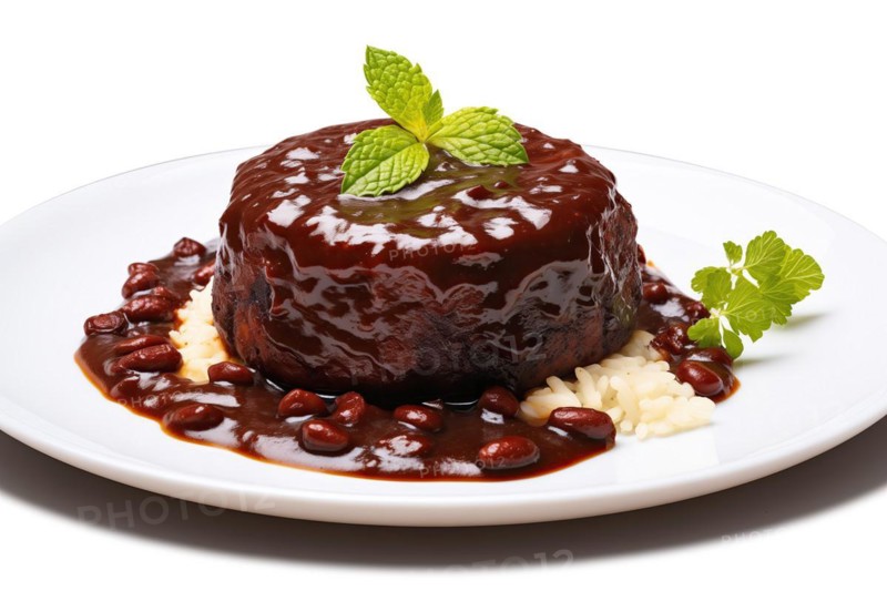 Savory Mole Enchiladas with Sesame Seeds and Cilantro, AI generated