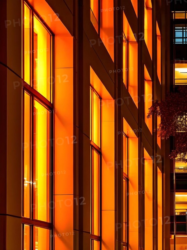 Modern hospital at dawn glass surfaces mirroring early morning sky, AI generated, modern, architecture