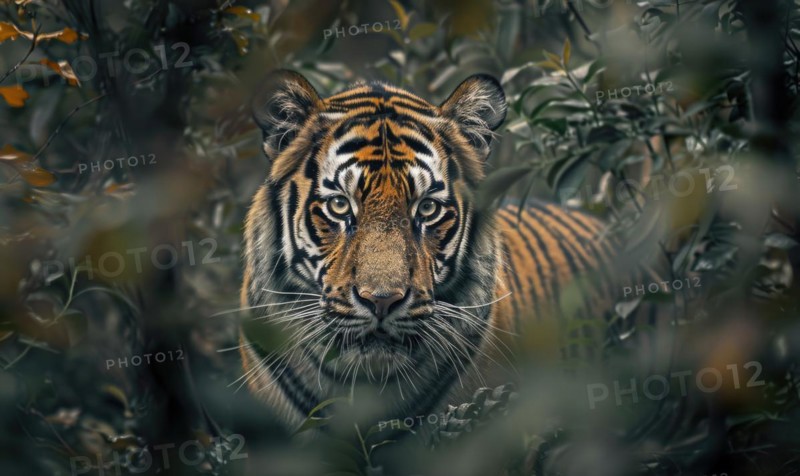 The Siberian tiger in the forest AI generated