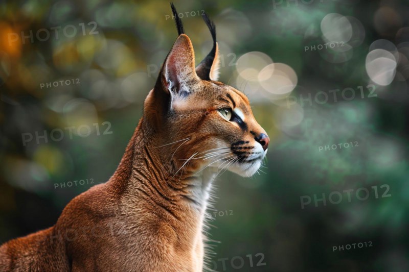 Portrait of wild Caracal cat. KI generiert, generiert, AI generated