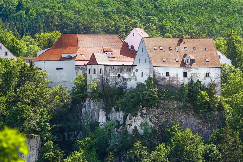 Wildenstein Castle, Spornburg, medieval castle complex, best preserved fortress from the late Middle Ages, today a youth hostel, historical buildings, architecture, view from the Brandfelsen, Leibertingen, Sigmaringen district, Swabian Alb, Baden-Wuerttemberg, Germany, Europe